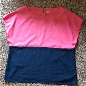 Cremiex pink and navy color block top
